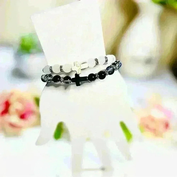 Cross Rhinestone Beaded Bracelets - Picture 4 of 7